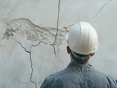 Defectos en la pared de una casa